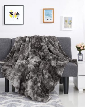 Sherpa Faux Fur Blankets Charcoal 19